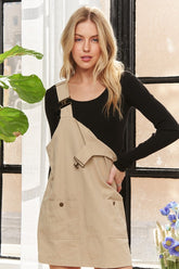 ADORA Adjustable Wide Strap Square Neck Overall Dress OutfitFlow